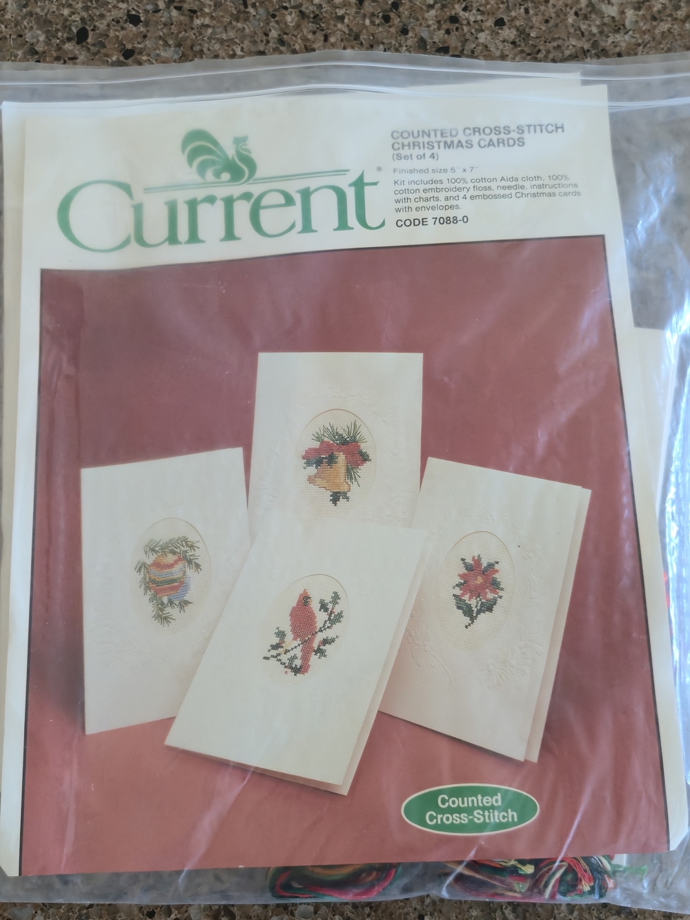 Current Counted Cross-Stitch Christmas Cards Kit Set of 4 7088-0